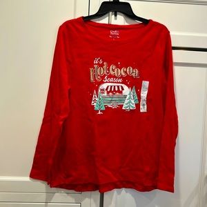 Long-sleeved Tshirt 
It’s Hot Cocoa Season